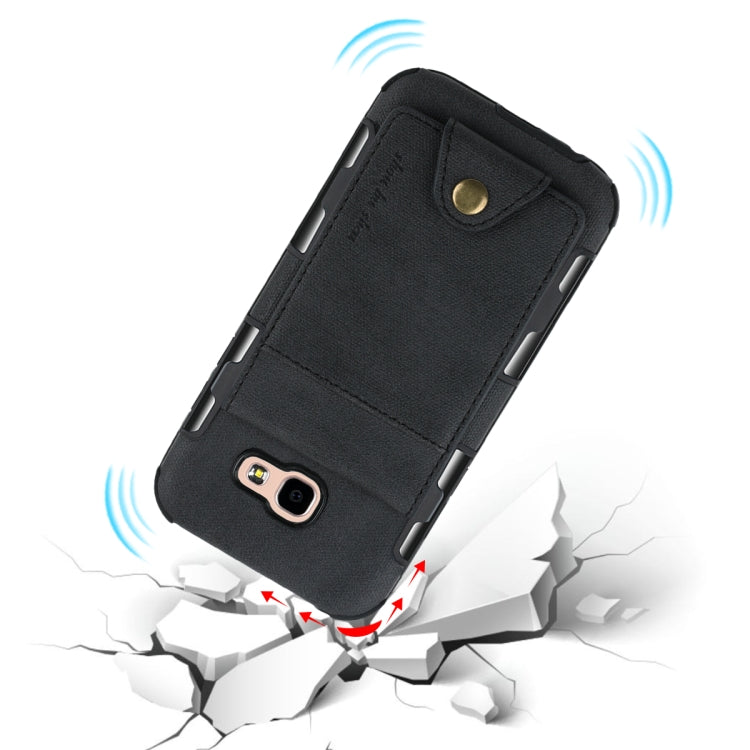 For Galaxy A5 (2017) Cloth Texture + TPU Shockproof Protective Case with Vertical Flip Card Slots