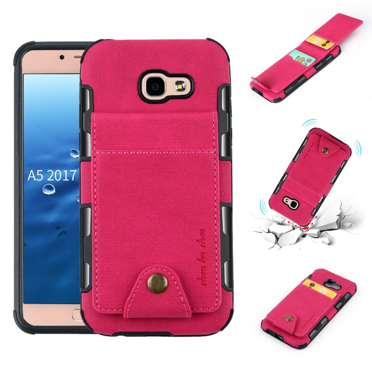 For Galaxy A5 (2017) Cloth Texture + TPU Shockproof Protective Case with Vertical Flip Card Slots