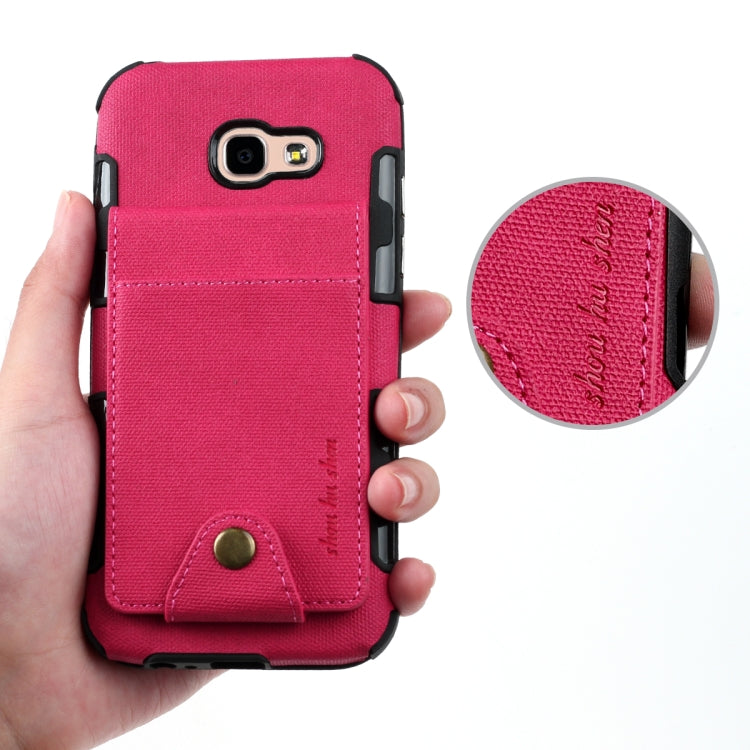 For Galaxy A5 (2017) Cloth Texture + TPU Shockproof Protective Case with Vertical Flip Card Slots