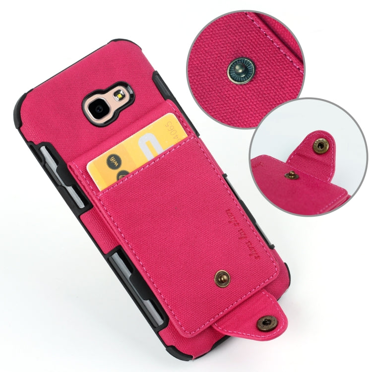 For Galaxy A5 (2017) Cloth Texture + TPU Shockproof Protective Case with Vertical Flip Card Slots