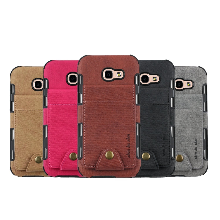 For Galaxy A5 (2017) Cloth Texture + TPU Shockproof Protective Case with Vertical Flip Card Slots