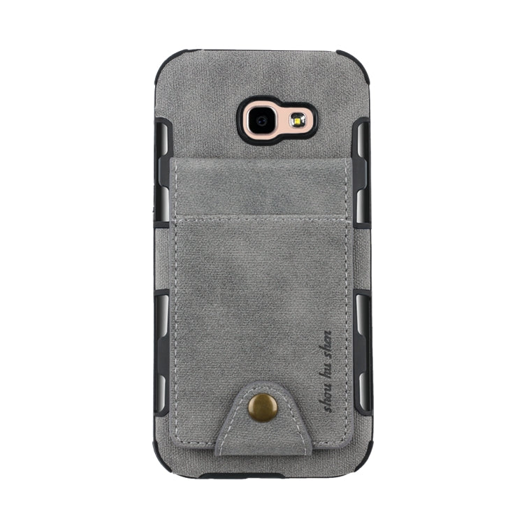 For Galaxy A5 (2017) Cloth Texture + TPU Shockproof Protective Case with Vertical Flip Card Slots