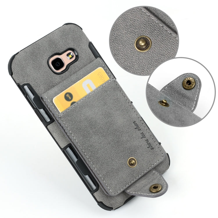 For Galaxy A5 (2017) Cloth Texture + TPU Shockproof Protective Case with Vertical Flip Card Slots