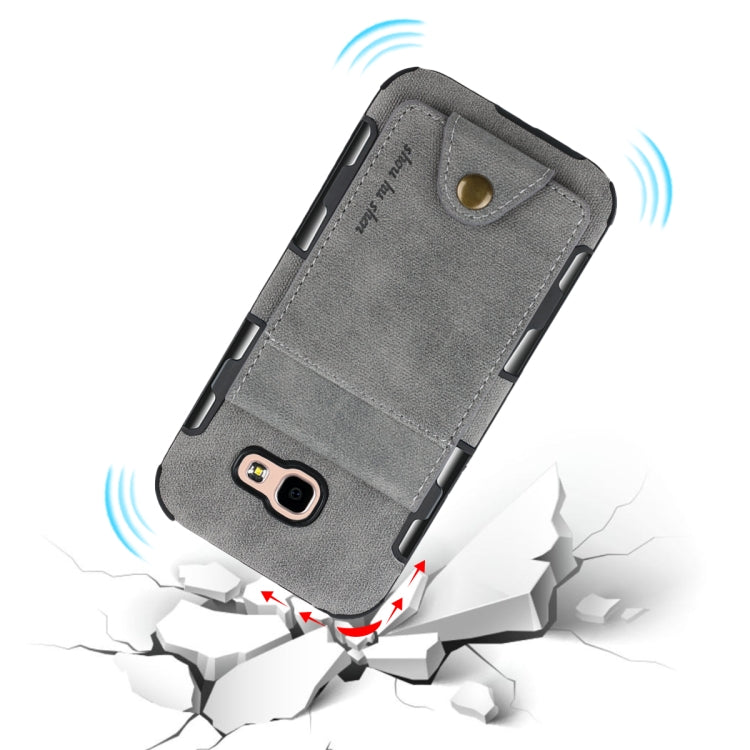 For Galaxy A5 (2017) Cloth Texture + TPU Shockproof Protective Case with Vertical Flip Card Slots