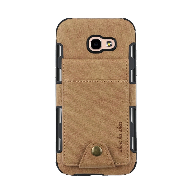 For Galaxy A5 (2017) Cloth Texture + TPU Shockproof Protective Case with Vertical Flip Card Slots