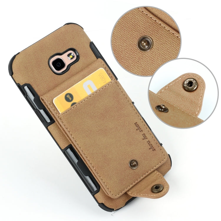 For Galaxy A5 (2017) Cloth Texture + TPU Shockproof Protective Case with Vertical Flip Card Slots