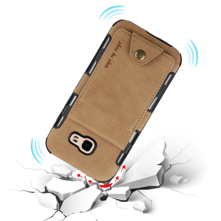 For Galaxy A5 (2017) Cloth Texture + TPU Shockproof Protective Case with Vertical Flip Card Slots