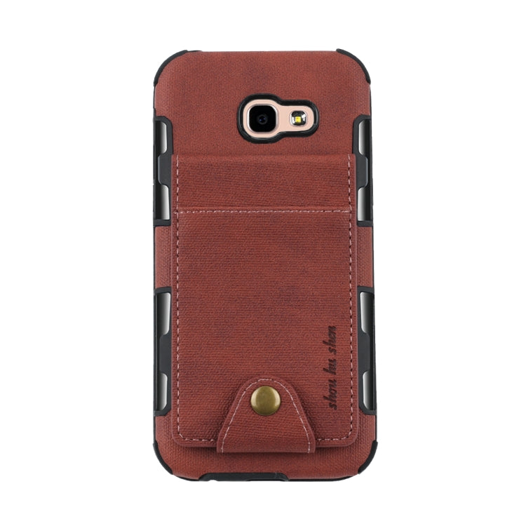For Galaxy A5 (2017) Cloth Texture + TPU Shockproof Protective Case with Vertical Flip Card Slots