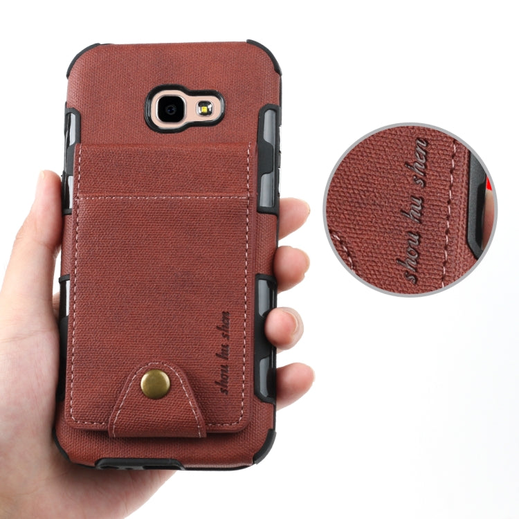 For Galaxy A5 (2017) Cloth Texture + TPU Shockproof Protective Case with Vertical Flip Card Slots