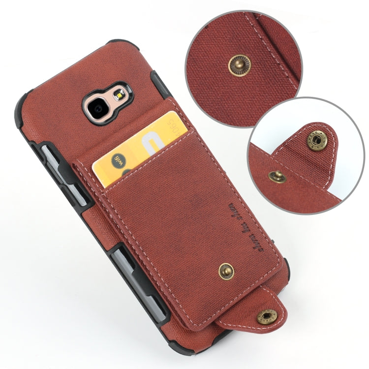 For Galaxy A5 (2017) Cloth Texture + TPU Shockproof Protective Case with Vertical Flip Card Slots