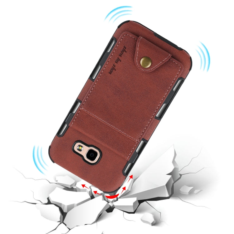 For Galaxy A5 (2017) Cloth Texture + TPU Shockproof Protective Case with Vertical Flip Card Slots