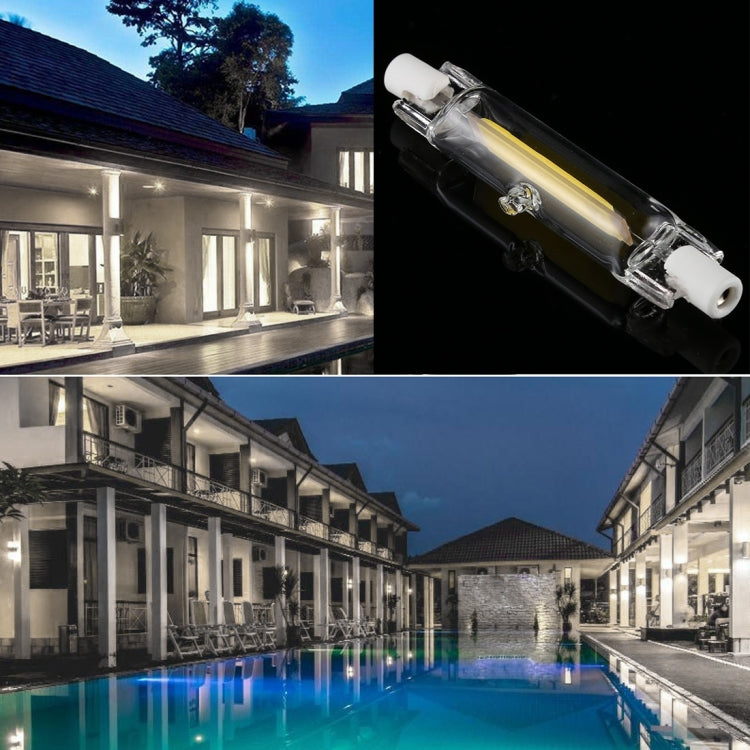 R7S 220V 3W 78mm COB LED Bulb Glass Tube Replacement Halogen Lamp Spot Light, 4000K Natural White Light