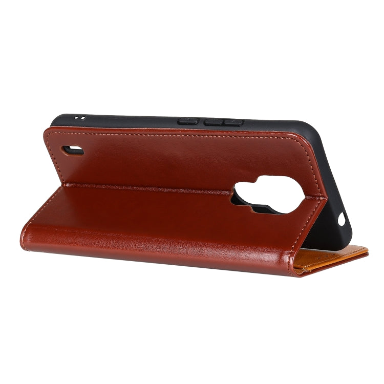 For Motorola Moto E7 (2020) 3-Color Pearl Texture Magnetic Buckle Horizontal Flip PU Leather Case with Card Slots & Wallet & Holder