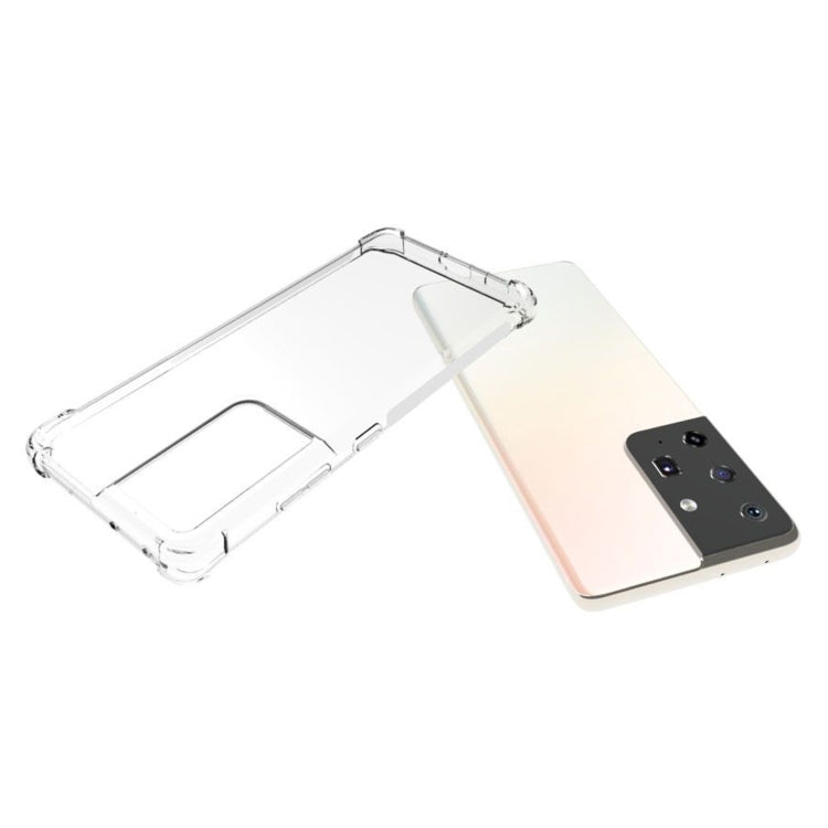 For Samsung Galaxy S21 Ultra 5G Shockproof Non-slip Waterproof Thickening TPU Protective Case(Transparent)