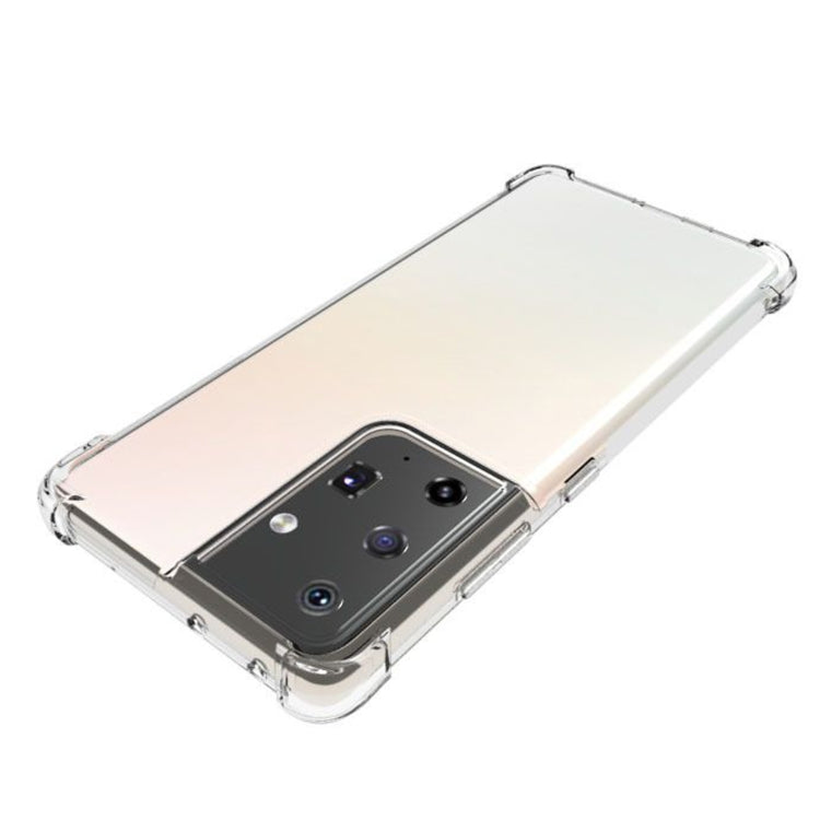 For Samsung Galaxy S21 Ultra 5G Shockproof Non-slip Waterproof Thickening TPU Protective Case(Transparent)
