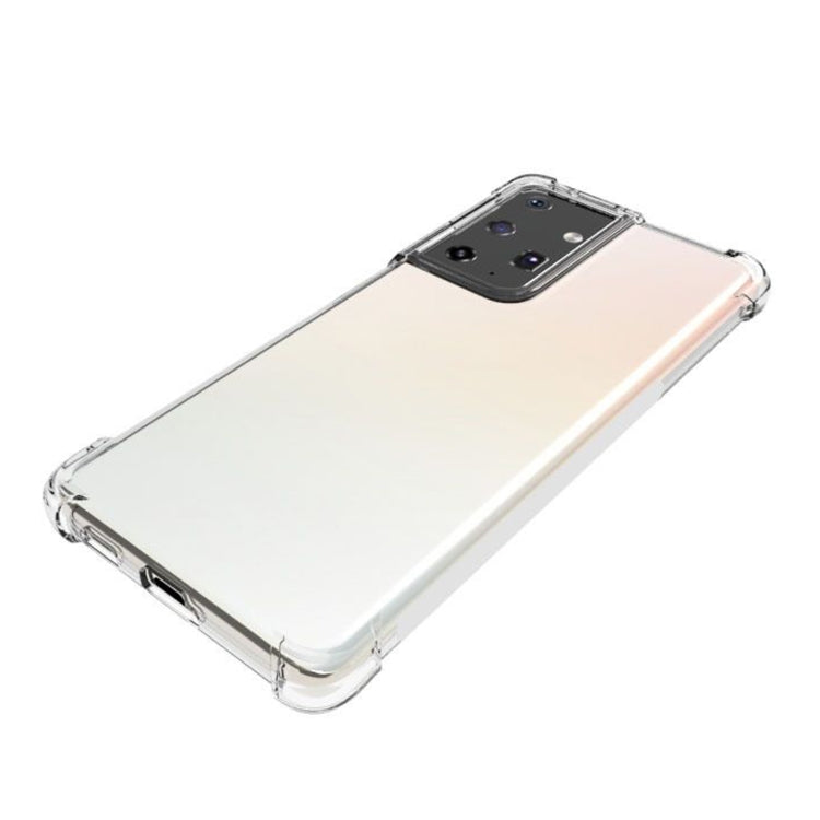 For Samsung Galaxy S21 Ultra 5G Shockproof Non-slip Waterproof Thickening TPU Protective Case(Transparent)