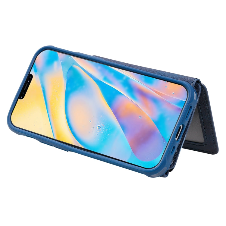 For iPhone 12 mini Zipper Shockproof Protective Case with Card Slots & Bracket & Photo Holder & Wallet Function