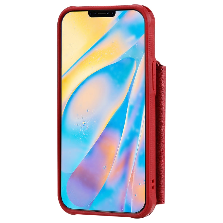 For iPhone 12 mini Zipper Shockproof Protective Case with Card Slots & Bracket & Photo Holder & Wallet Function
