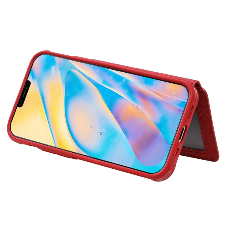 For iPhone 12 mini Zipper Shockproof Protective Case with Card Slots & Bracket & Photo Holder & Wallet Function