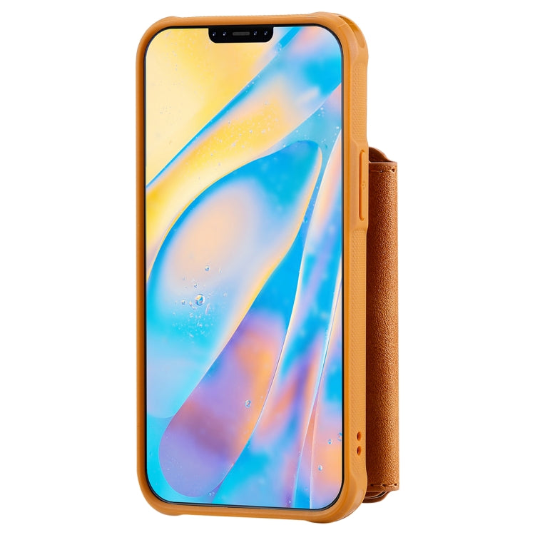 For iPhone 12 mini Zipper Shockproof Protective Case with Card Slots & Bracket & Photo Holder & Wallet Function