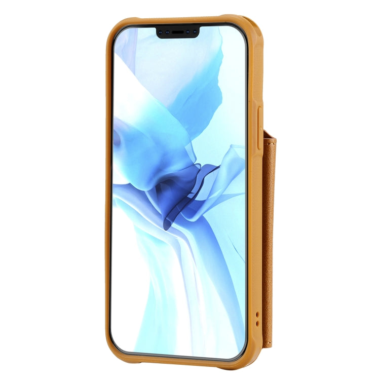 For iPhone 12 / 12 Pro Zipper Shockproof Protective Case with Card Slots & Bracket & Photo Holder & Wallet Function