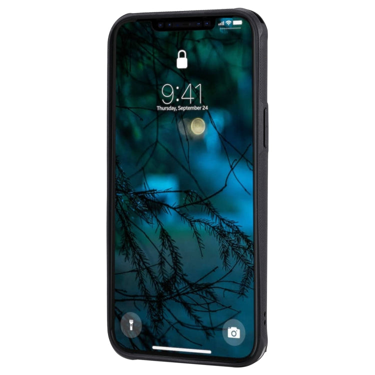 For iPhone 12 Pro Max Zipper Shockproof Protective Case with Card Slots & Bracket & Photo Holder & Wallet Function