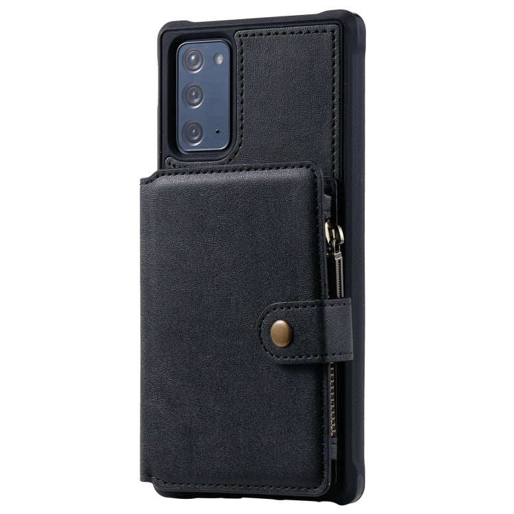 Zipper Shockproof Protective Case with Card Slots & Bracket & Photo Holder & Wallet Function For Samsung Galaxy Note20