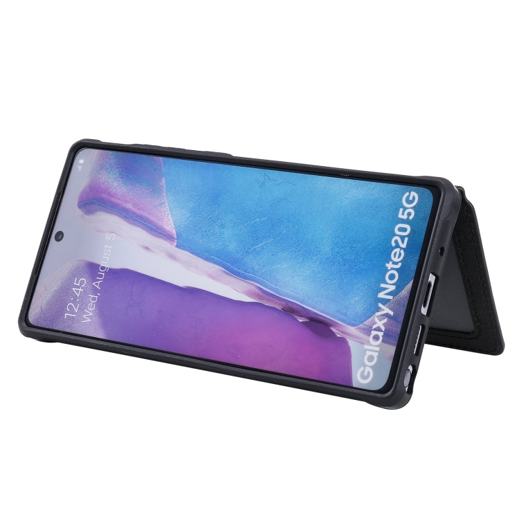 Zipper Shockproof Protective Case with Card Slots & Bracket & Photo Holder & Wallet Function For Samsung Galaxy Note20