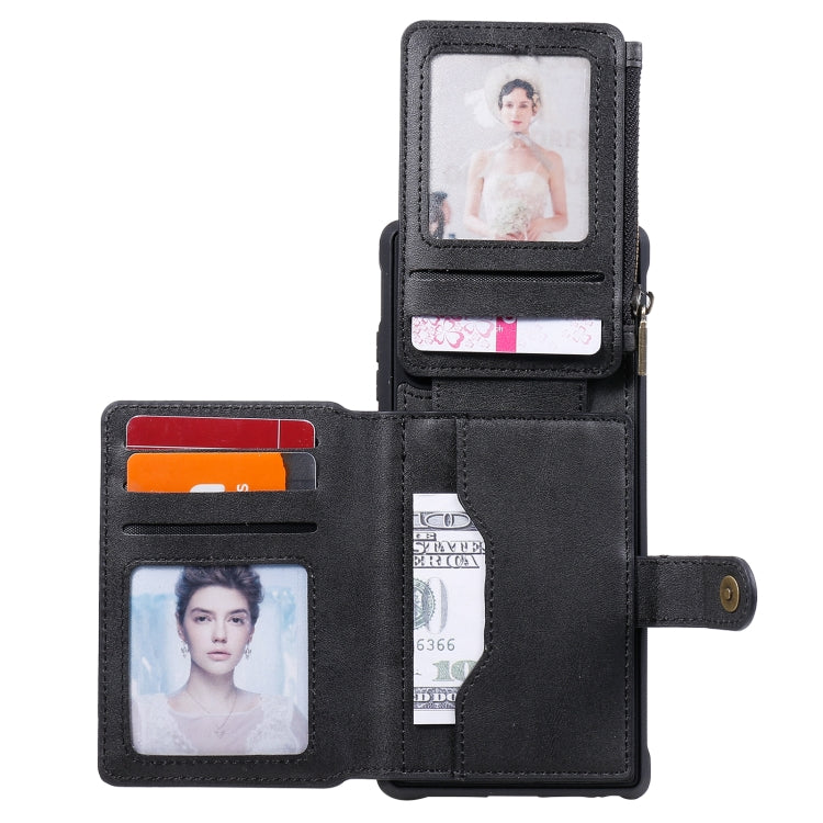 Zipper Shockproof Protective Case with Card Slots & Bracket & Photo Holder & Wallet Function For Samsung Galaxy Note20
