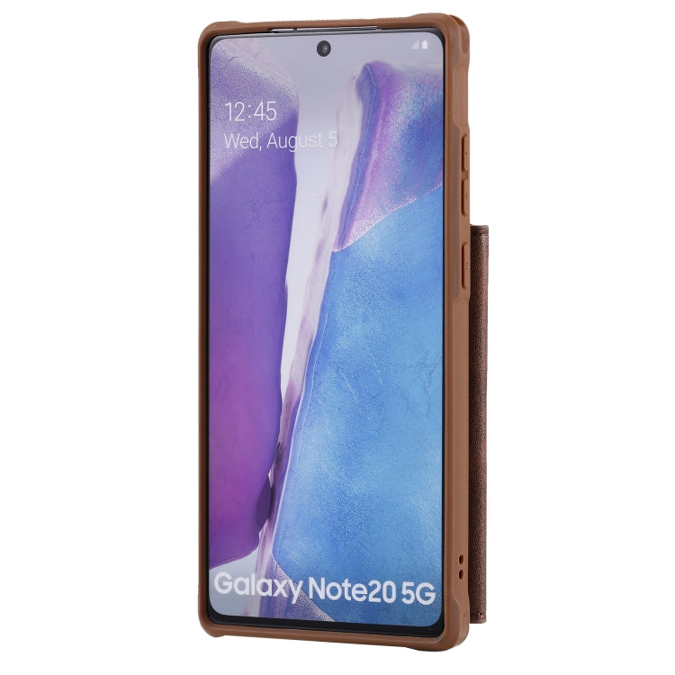 Zipper Shockproof Protective Case with Card Slots & Bracket & Photo Holder & Wallet Function For Samsung Galaxy Note20