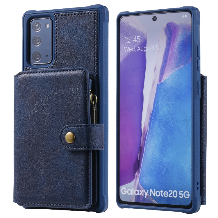 Zipper Shockproof Protective Case with Card Slots & Bracket & Photo Holder & Wallet Function For Samsung Galaxy Note20