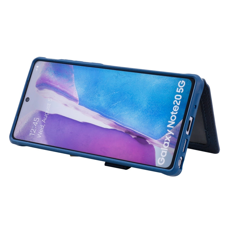 Zipper Shockproof Protective Case with Card Slots & Bracket & Photo Holder & Wallet Function For Samsung Galaxy Note20