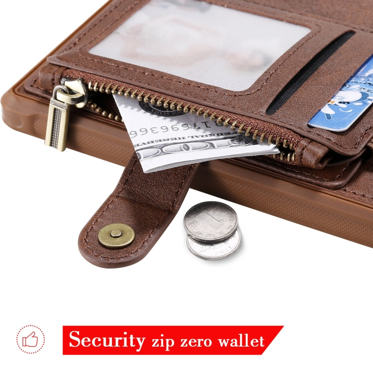 Zipper Shockproof Protective Case with Card Slots & Bracket & Photo Holder & Wallet Function For Samsung Galaxy Note20
