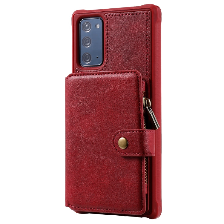 Zipper Shockproof Protective Case with Card Slots & Bracket & Photo Holder & Wallet Function For Samsung Galaxy Note20