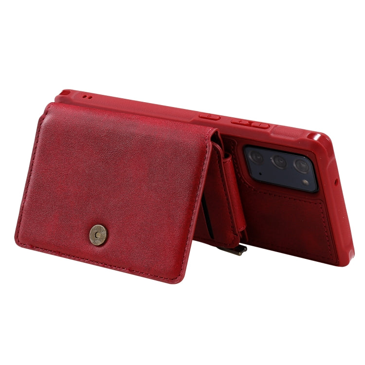 Zipper Shockproof Protective Case with Card Slots & Bracket & Photo Holder & Wallet Function For Samsung Galaxy Note20