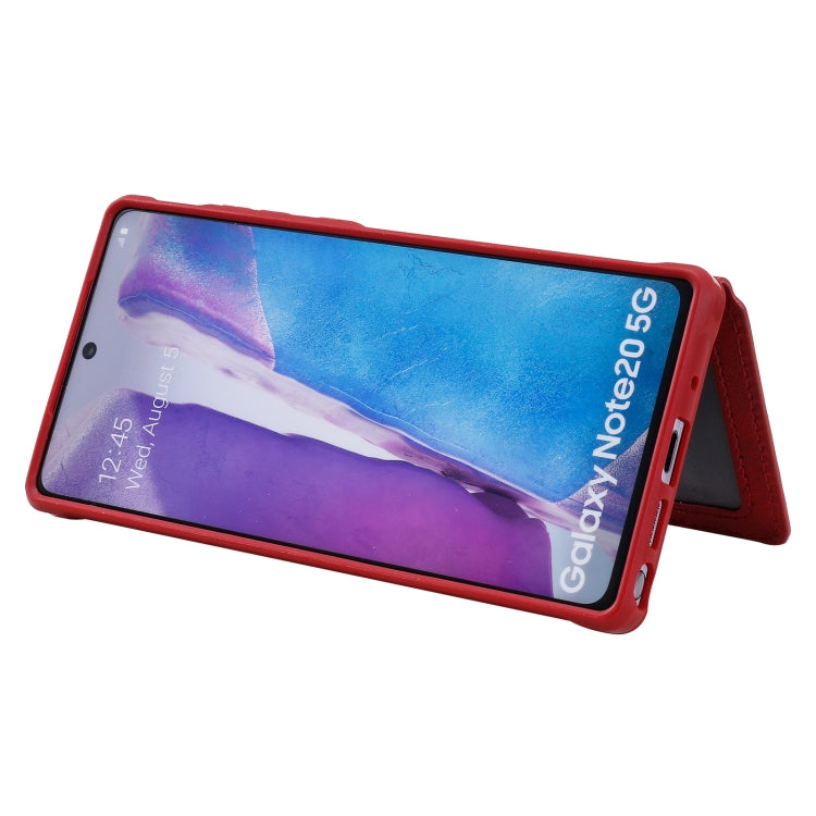 Zipper Shockproof Protective Case with Card Slots & Bracket & Photo Holder & Wallet Function For Samsung Galaxy Note20
