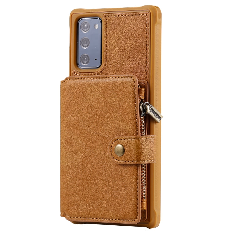 Zipper Shockproof Protective Case with Card Slots & Bracket & Photo Holder & Wallet Function For Samsung Galaxy Note20