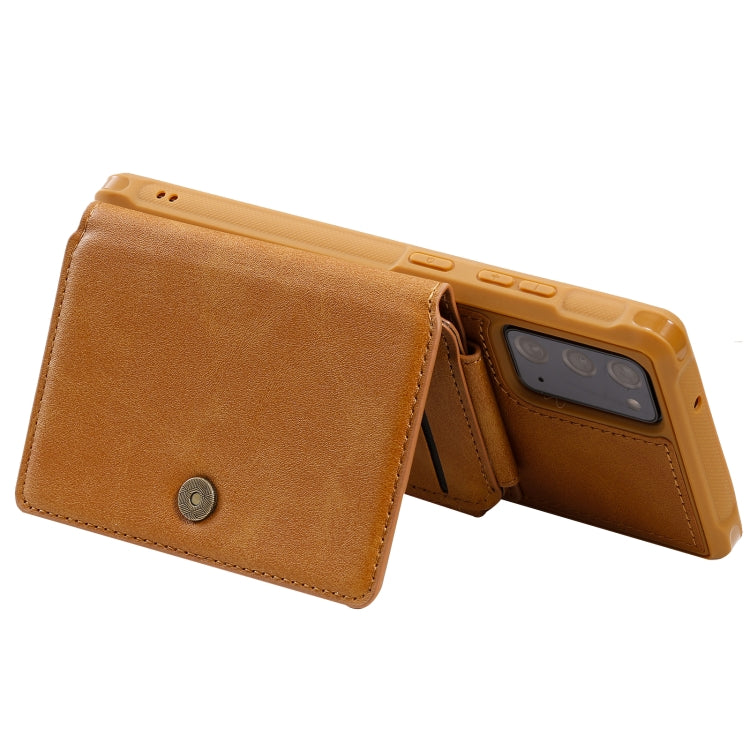 Zipper Shockproof Protective Case with Card Slots & Bracket & Photo Holder & Wallet Function For Samsung Galaxy Note20