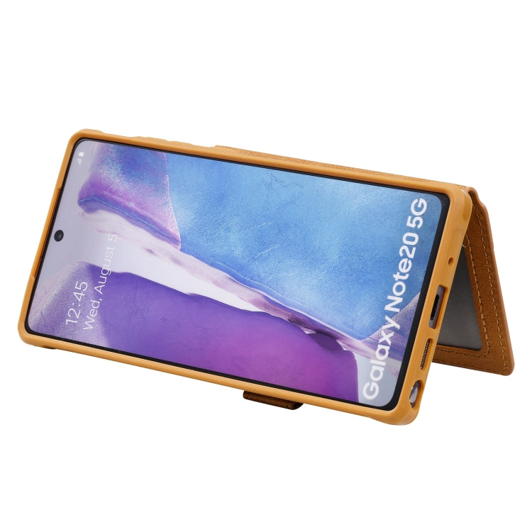 Zipper Shockproof Protective Case with Card Slots & Bracket & Photo Holder & Wallet Function For Samsung Galaxy Note20