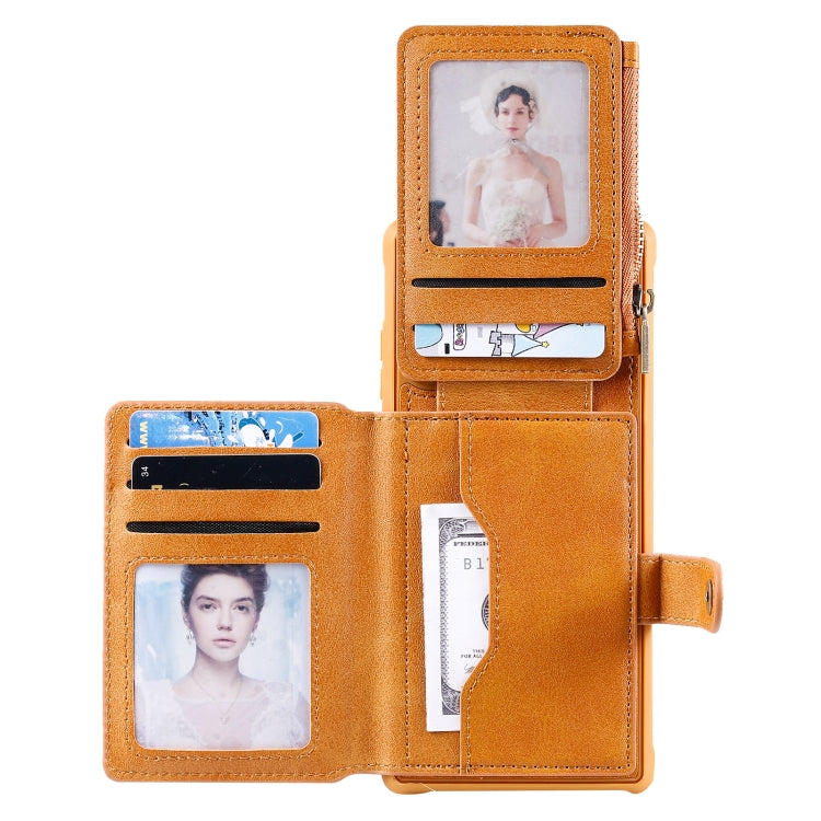 Zipper Shockproof Protective Case with Card Slots & Bracket & Photo Holder & Wallet Function For Samsung Galaxy Note20