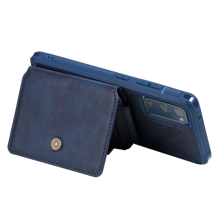 Zipper Shockproof Protective Case with Card Slots & Bracket & Photo Holder & Wallet Function For Samsung Galaxy S20 FE 5G