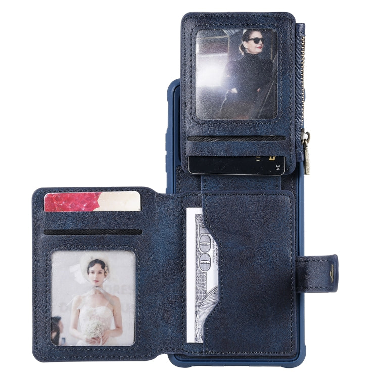Zipper Shockproof Protective Case with Card Slots & Bracket & Photo Holder & Wallet Function For Samsung Galaxy S20 FE 5G