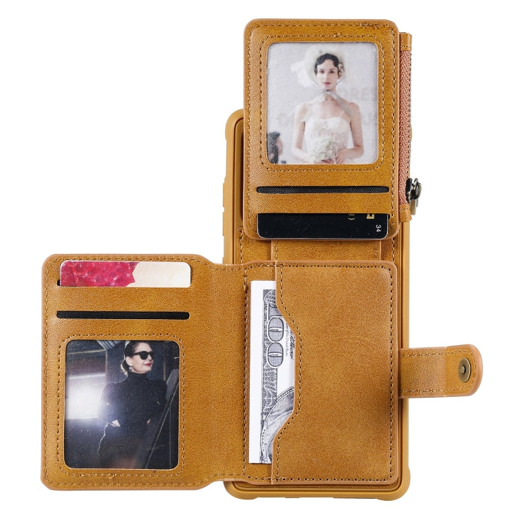 Zipper Shockproof Protective Case with Card Slots & Bracket & Photo Holder & Wallet Function For Samsung Galaxy S20 FE 5G