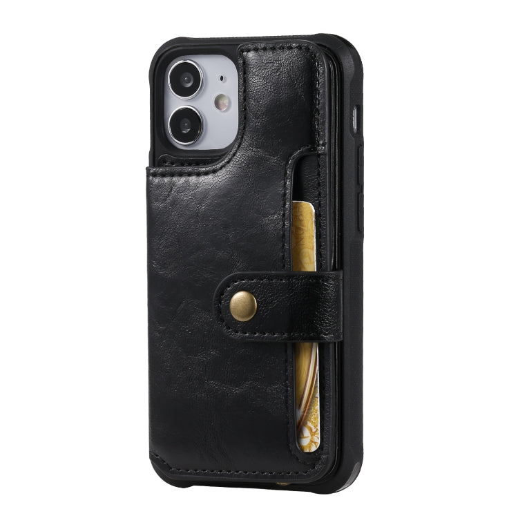 For iPhone 12 mini Shockproof Horizontal Flip Protective Case with Holder & Card Slots & Wallet & Photo Frame & Short Lanyard