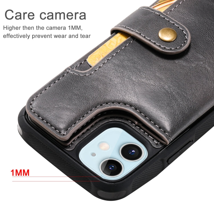 For iPhone 12 mini Shockproof Horizontal Flip Protective Case with Holder & Card Slots & Wallet & Photo Frame & Short Lanyard