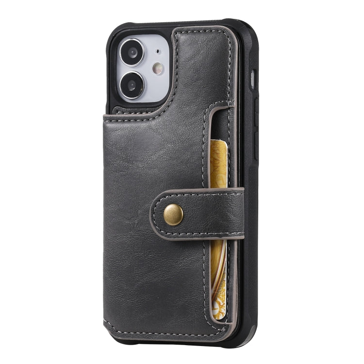 For iPhone 12 mini Shockproof Horizontal Flip Protective Case with Holder & Card Slots & Wallet & Photo Frame & Short Lanyard