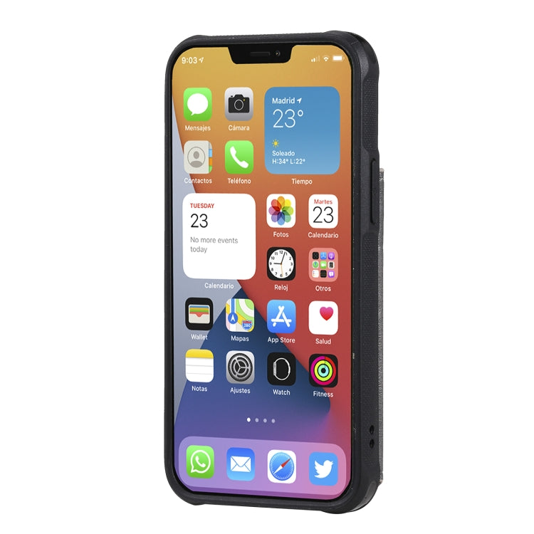 For iPhone 12 mini Shockproof Horizontal Flip Protective Case with Holder & Card Slots & Wallet & Photo Frame & Short Lanyard