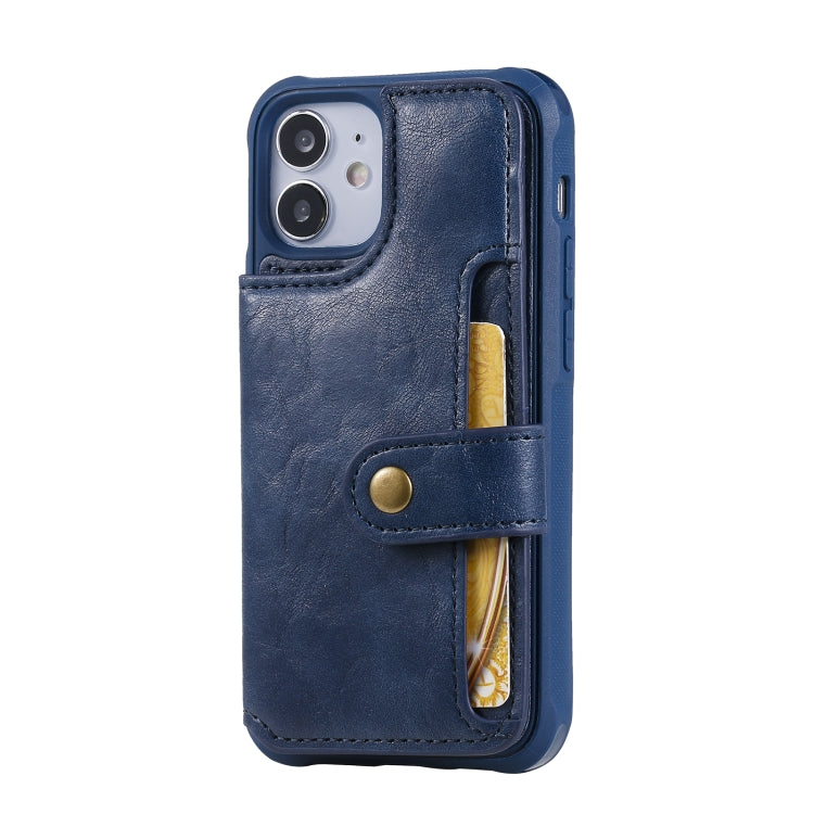 For iPhone 12 mini Shockproof Horizontal Flip Protective Case with Holder & Card Slots & Wallet & Photo Frame & Short Lanyard