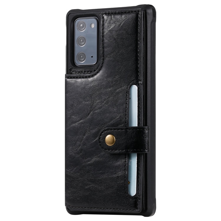 Shockproof Horizontal Flip Protective Case with Holder & Card Slots & Wallet & Photo Frame & Short Lanyard For Samsung Galaxy Note20