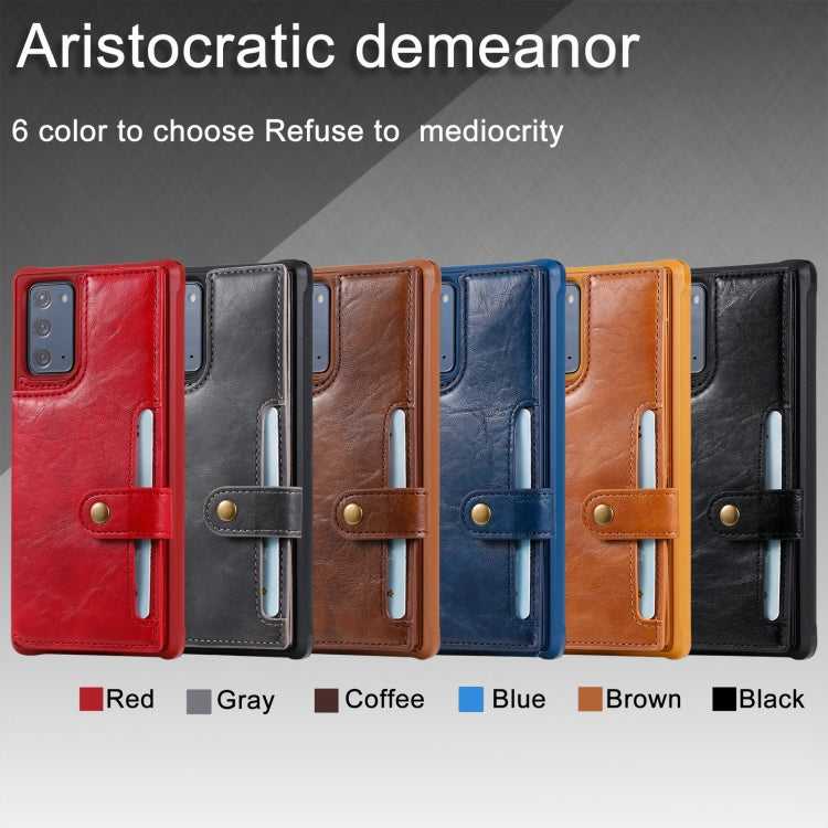 Shockproof Horizontal Flip Protective Case with Holder & Card Slots & Wallet & Photo Frame & Short Lanyard For Samsung Galaxy Note20